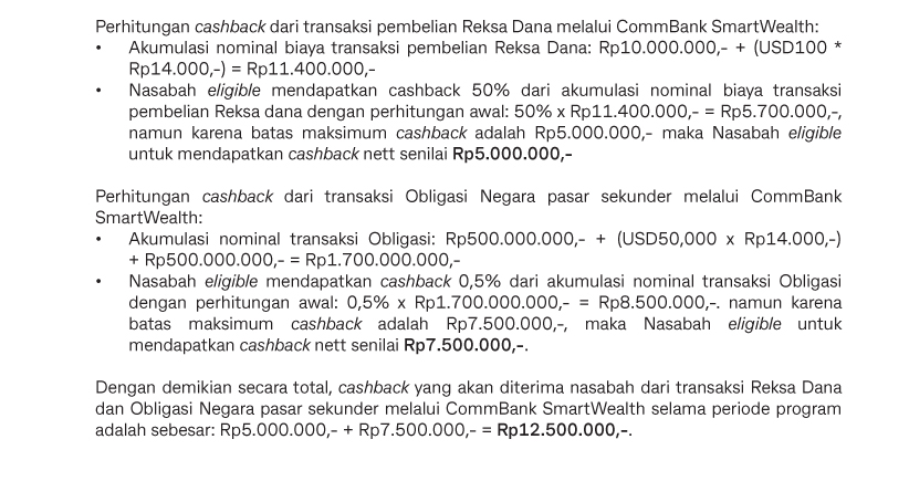 CSW Cashback Rp12.5 jt Beli Reksa-Dana & Obligasi